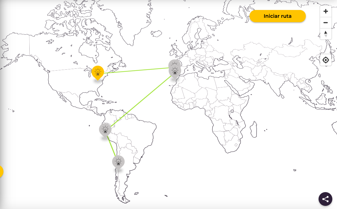 mapa mundi viaje virtual eXplorins social distancing 